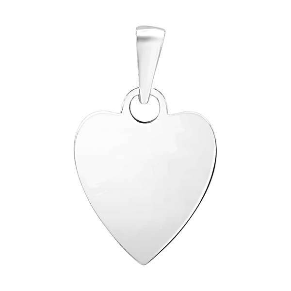 Sterling Silver Heart Disc Charm With Optional Engraving (.030" thickness)