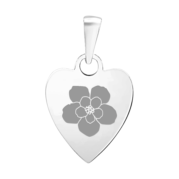 Sterling Silver Heart Disc Charm With Optional Engraving (.030" thickness)