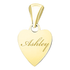 14K Yellow Gold Heart Disc Charm With Optional Engraving (.025" thickness)