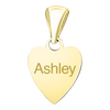 14K Yellow Gold Heart Disc Charm With Optional Engraving (.025" thickness)