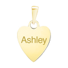 14K Yellow Gold Heart Disc Charm With Optional Engraving (.025" thickness)