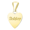 Sterling Silver 18K Yellow Gold Finish Heart Disc Charm With Optional Engraving (.030" thickness)