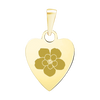 14K Yellow Gold Heart Disc Charm With Optional Engraving (.025" thickness)
