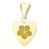 14K Yellow Gold Heart Disc Charm With Optional Engraving (.025" thickness)