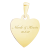 Sterling Silver 18K Yellow Gold Finish Heart Disc Charm With Optional Engraving (.030" thickness)