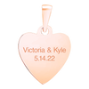 Sterling Silver 18K Pink Gold Finish Heart Disc Charm With Optional Engraving (.030" thickness)