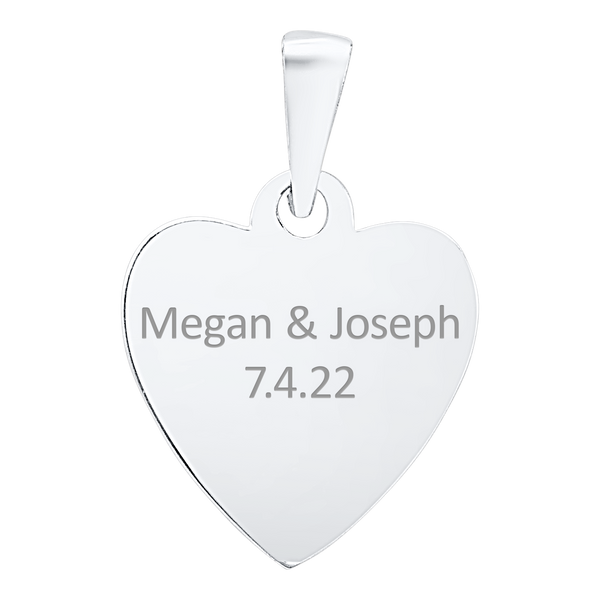 Sterling Silver Heart Disc Charm With Optional Engraving (.030" thickness)