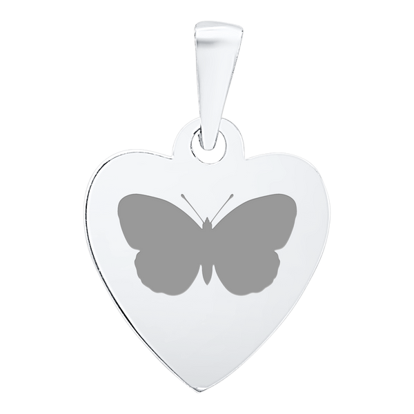 Sterling Silver Heart Disc Charm With Optional Engraving (.030" thickness)