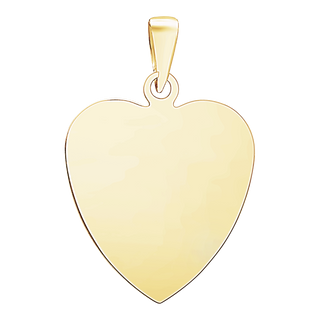 Sterling Silver 18K Yellow Gold Finish Heart Disc Charm With Optional Engraving (.030" thickness)