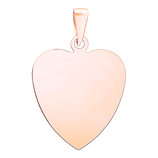 Sterling Silver 18K Pink Gold Finish Heart Disc Charm With Optional Engraving (.030" thickness)