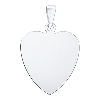 Sterling Silver Heart Disc Charm With Optional Engraving (.030" thickness)