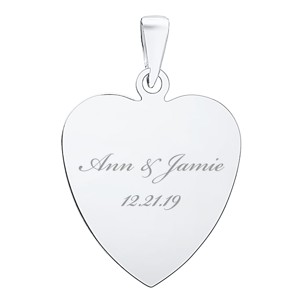 Sterling Silver Heart Disc Charm With Optional Engraving (.030" thickness)