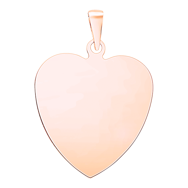 Sterling Silver 18K Pink Gold Finish Heart Disc Charm With Optional Engraving (.030" thickness)