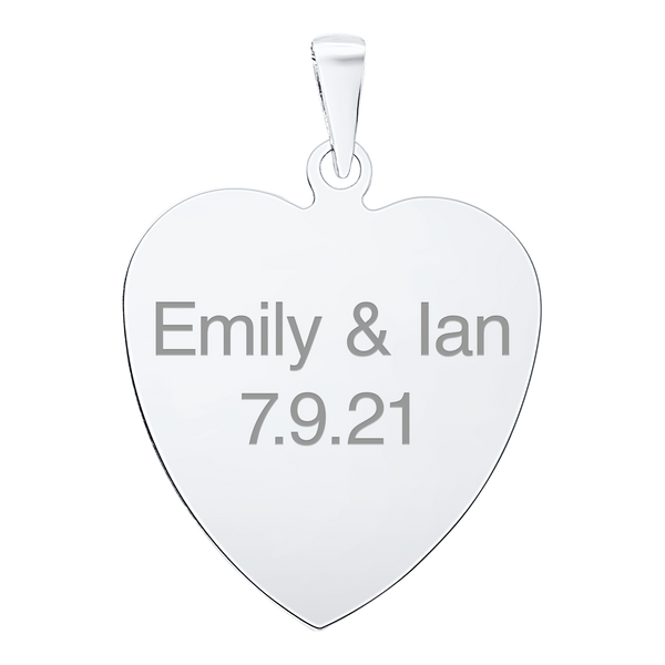 Sterling Silver Heart Disc Charm With Optional Engraving (.030" thickness)