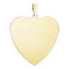 Sterling Silver 18K Yellow Gold Finish Heart Disc Charm With Optional Engraving (.030" thickness)