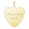 Sterling Silver 18K Yellow Gold Finish Heart Disc Charm With Optional Engraving (.030" thickness)