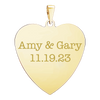 14K Yellow Gold Heart Disc Charm With Optional Engraving (.025" thickness)