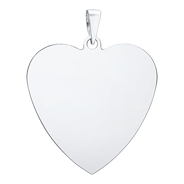 Sterling Silver Heart Disc Charm With Optional Engraving (.030" thickness)