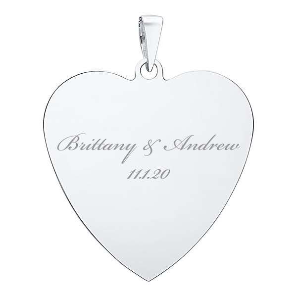 Sterling Silver Heart Disc Charm With Optional Engraving (.030" thickness)