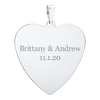 Sterling Silver Heart Disc Charm With Optional Engraving (.030" thickness)