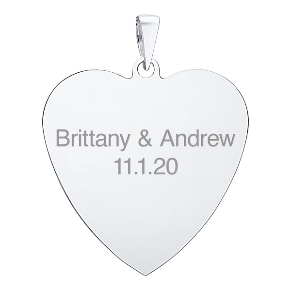 Sterling Silver Heart Disc Charm With Optional Engraving (.030" thickness)