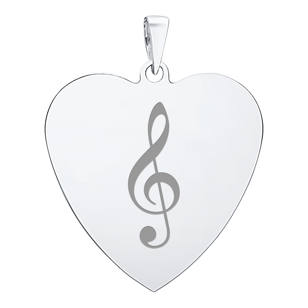 Sterling Silver Heart Disc Charm With Optional Engraving (.030" thickness)