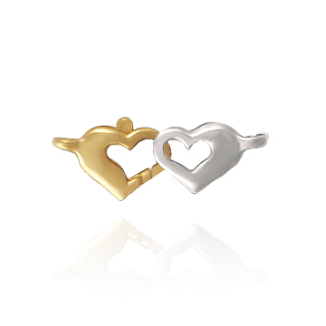 Double Heart Trigger Clasps (9.4 x 26.4 mm)