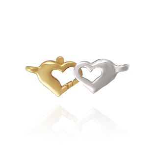 Double Heart Trigger Clasps (9.4 x 26.4 mm)