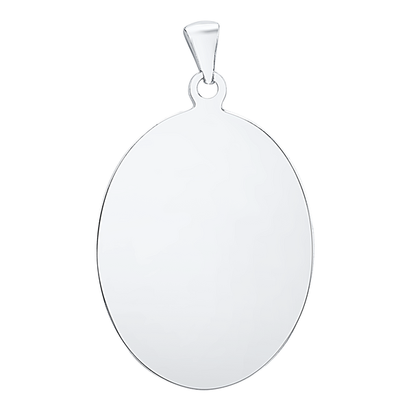 Sterling Silver Oval Disc Charm With Optional Engraving (.030" thickness)