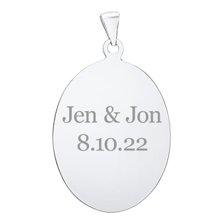 Sterling Silver Oval Disc Charm With Optional Engraving (.030" thickness)