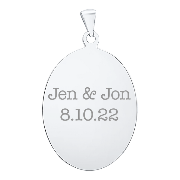 Sterling Silver Oval Disc Charm With Optional Engraving (.030" thickness)