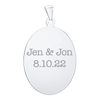 Sterling Silver Oval Disc Charm With Optional Engraving (.030" thickness)