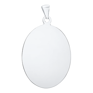 Sterling Silver Oval Disc Charm With Optional Engraving (.030" thickness)