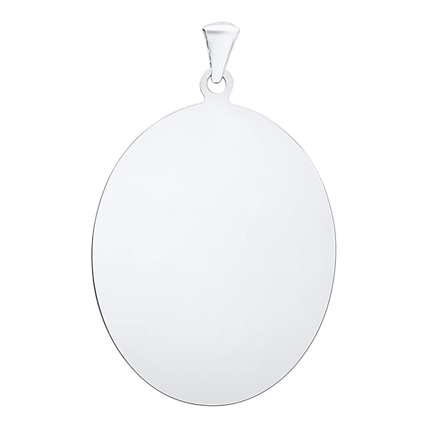 Sterling Silver Oval Disc Charm With Optional Engraving (.030" thickness)