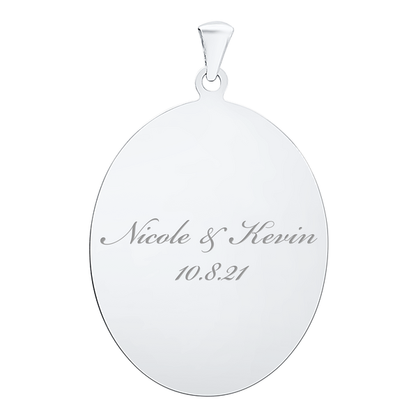 Sterling Silver Oval Disc Charm With Optional Engraving (.030" thickness)