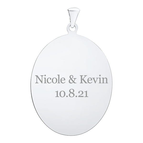 Sterling Silver Oval Disc Charm With Optional Engraving (.030" thickness)