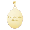 14K Yellow Gold Oval Disc Charm With Optional Engraving (.025" thickness)