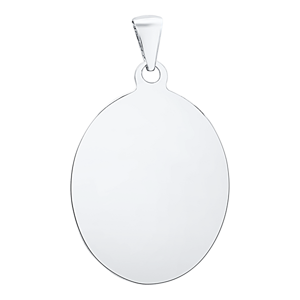 Sterling Silver Oval Disc Charm With Optional Engraving (.030" thickness)