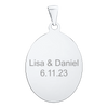 Sterling Silver Oval Disc Charm With Optional Engraving (.030" thickness)