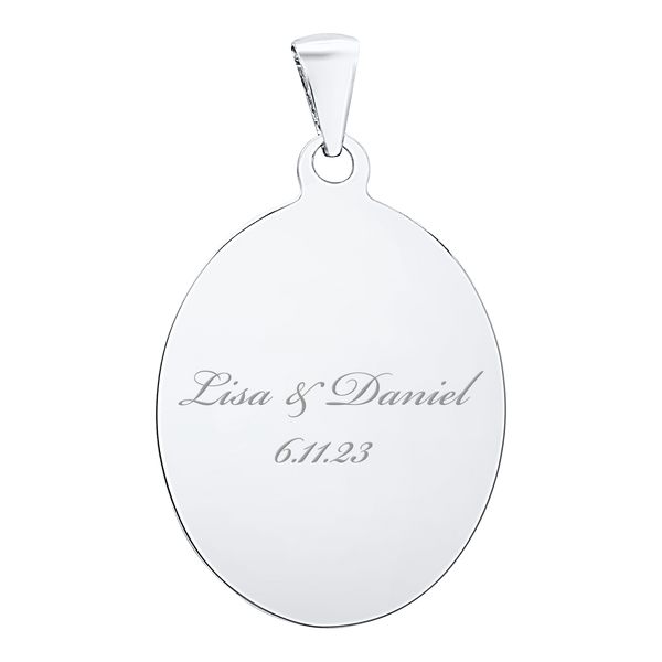 Sterling Silver Oval Disc Charm With Optional Engraving (.030" thickness)