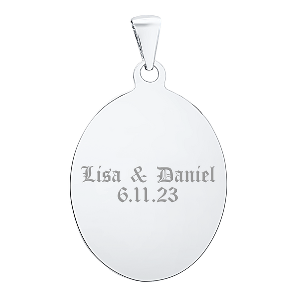 Sterling Silver Oval Disc Charm With Optional Engraving (.030" thickness)