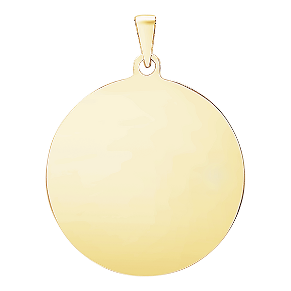 14K Yellow Gold Round Disc Charm With Optional Engraving (.025" thickness)