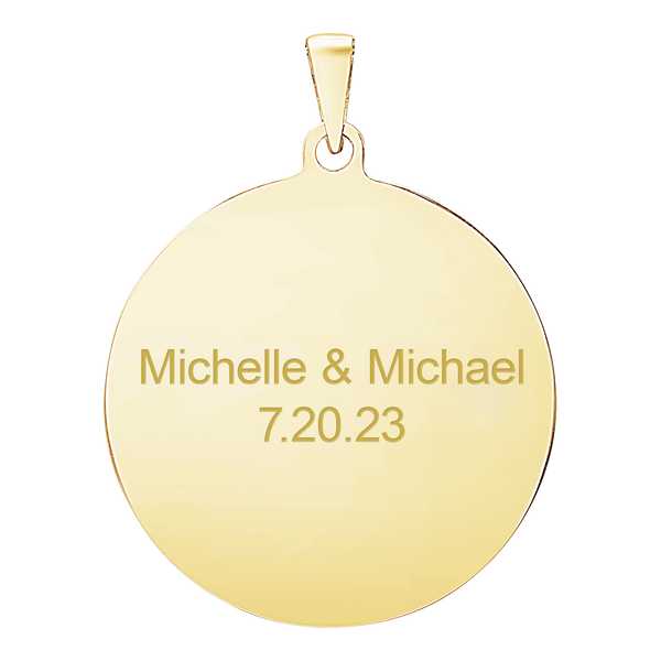 14K Yellow Gold Round Disc Charm With Optional Engraving (.025" thickness)