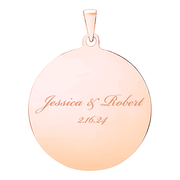 Sterling Silver 18K Pink Gold Finish Round Disc Charm With Optional Engraving (.030" thickness)