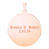 Sterling Silver 18K Pink Gold Finish Round Disc Charm With Optional Engraving (.030" thickness)