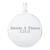 14K White Gold Round Disc Charm With Optional Engraving (.025" thickness)