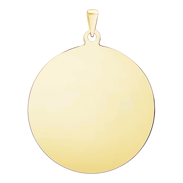 14K Yellow Gold Round Disc Charm With Optional Engraving (.025" thickness)