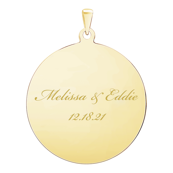 14K Yellow Gold Round Disc Charm With Optional Engraving (.025" thickness)