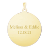 14K Yellow Gold Round Disc Charm With Optional Engraving (.025" thickness)