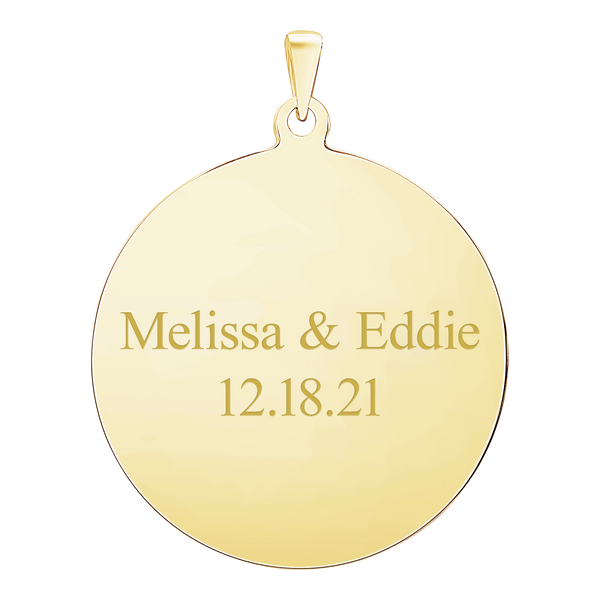 14K Yellow Gold Round Disc Charm With Optional Engraving (.025" thickness)